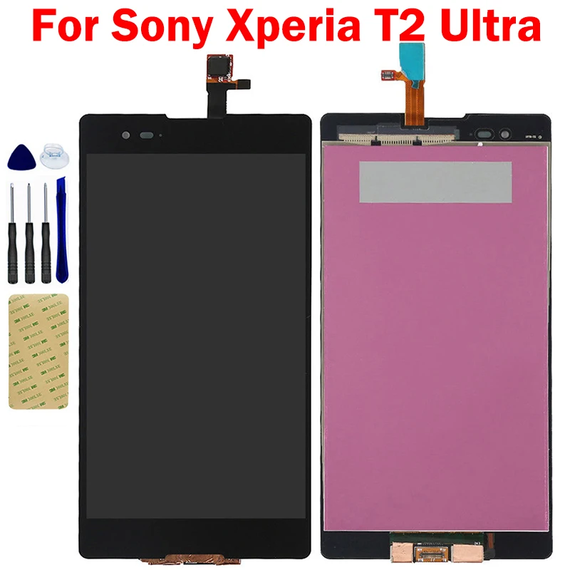 ЖК-дисплей для Sony Xperia T2 Ultra D5322 D5303 D5306 XM50h, панель монитора, матричный сенсорный экран, дигитайзер, сенсорное Стекло в сборе