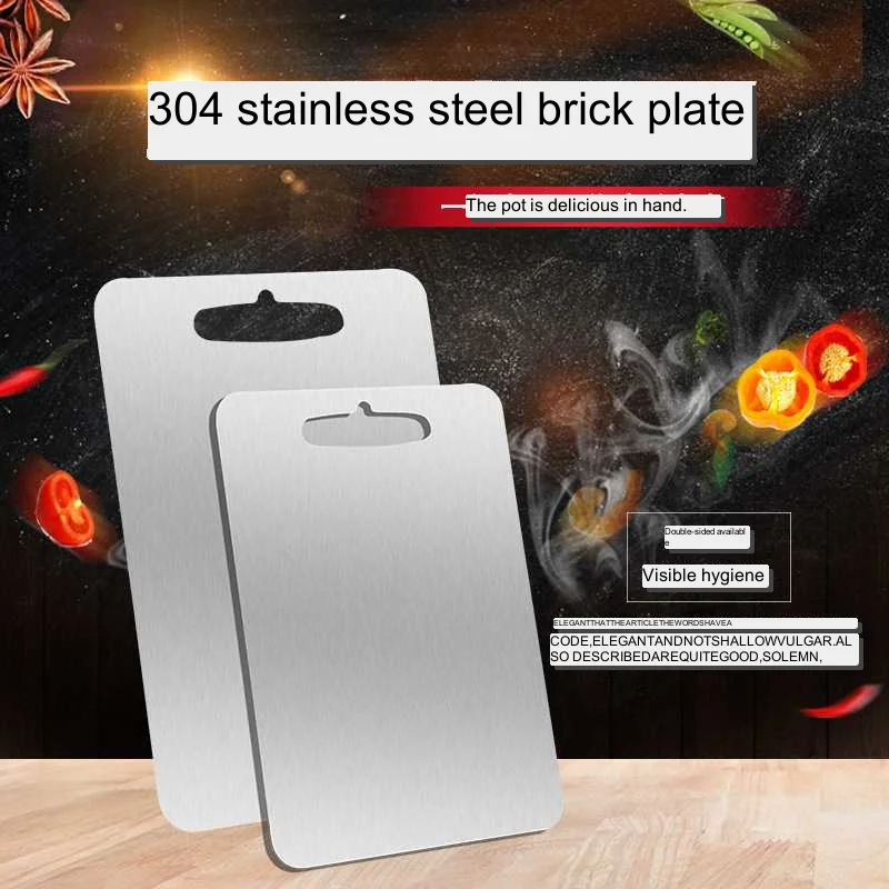 

304 Stainless Steel Chopping Board Thick Double-sided Fruit Large Cutting Board Planche A Decouper Gourmet Tabla Cortar Cocina