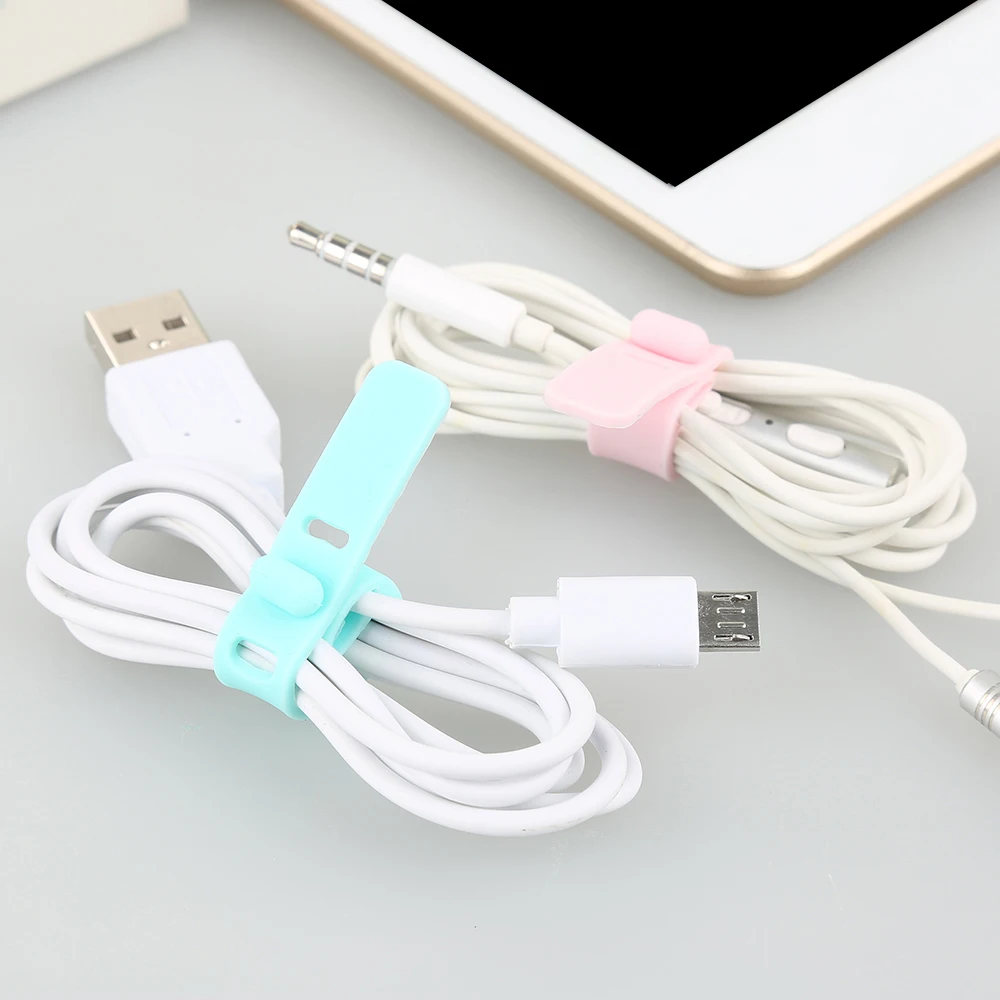 Силиконовый зажим для кабеля 5 цветов USB-кабель зарядки и передачи данных