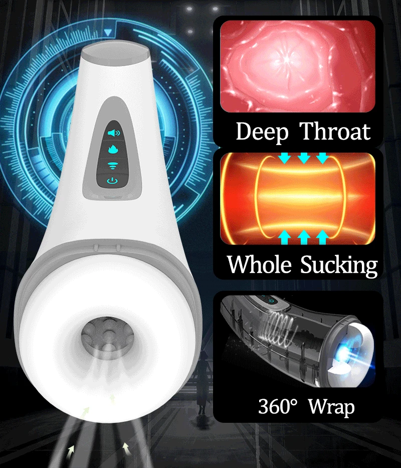 Air Sucking Heating Male Masturbator Automatic Vacuum Sex Toys Erotic Oral Blowjob Cup Masturbation Pussy Adult Product For Man