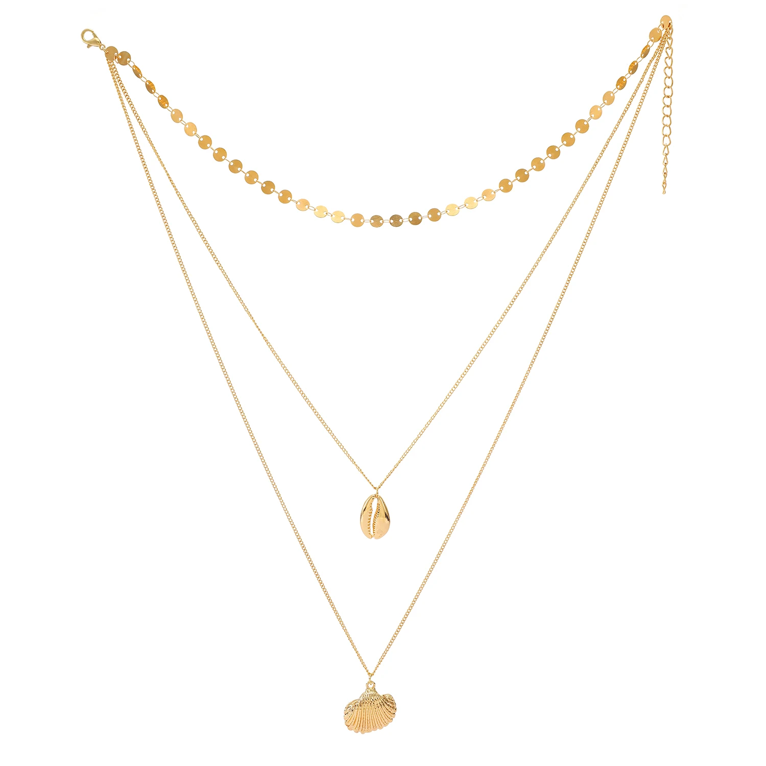 Модное ожерелье подвеска из ракушек Золотая цепочка чокер Лидер продаж