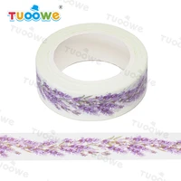 2022 new 1pc 15mm x 10m lavender wreath watercolor scrapbook paper masking adhesive washi tape washi tape set designer mask