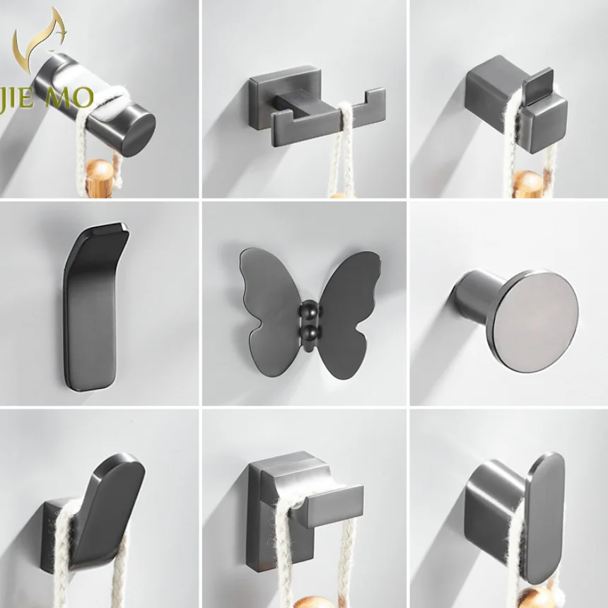 

Gray color brass hook bathroom wall mount hook corridor hook clothe hook bathroom towel hook