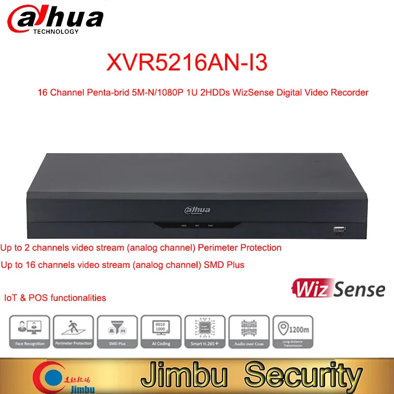 

Dahua XVR 16ch 16 Channel Penta-brid 5M-N/1080P 1U WizSense Digital Video Recorder XVR5216AN-I3 Perimeter Protection SMD Plus