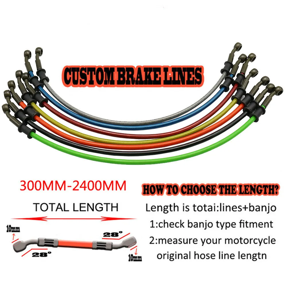 

For Motorcycle modified high-strength brake hose/brake steel hose 0.3-2.4 meters export durable and high temperature resistant