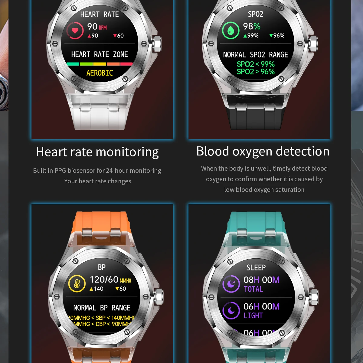 2024 Новые Смарт-часы для мужчин ледяной прозрачный корпус синий зуб вызов