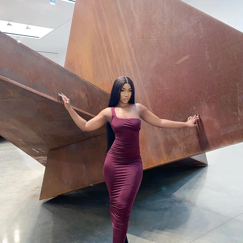 

Женские платья Zoctuo, летнее однотонное облегающее платье на одно плечо, с открытой спиной и без рукавов, 2022