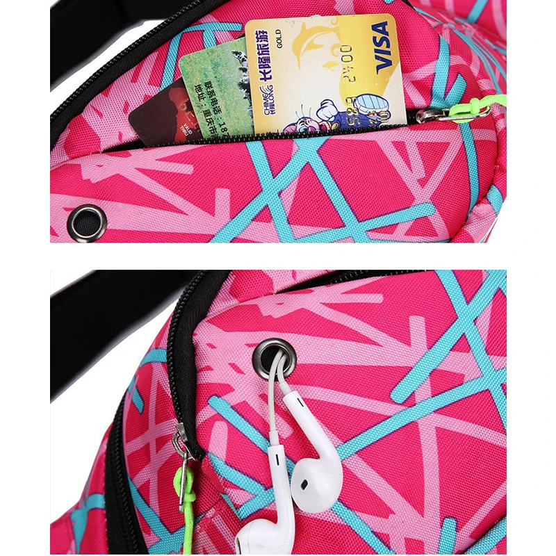 Wholesale Sports Running Waterproof Waist Bag Sling Crossbody Custom Fanny Pack Waist Belt Pack With Earphones Hole