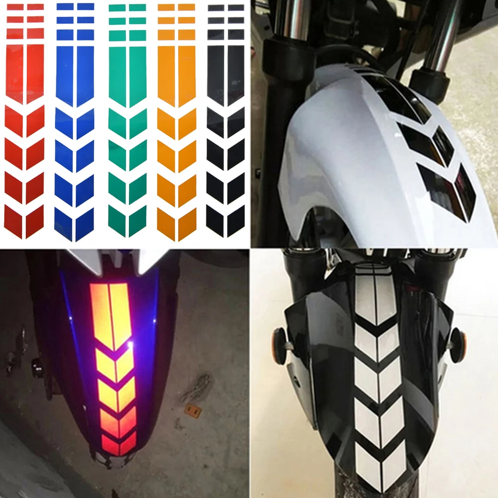 

Motorcycle Reflective Stickers Wheel on Fender Waterproof Safety Warning Car Decals Motorbike Accessories Waterproof Sticker