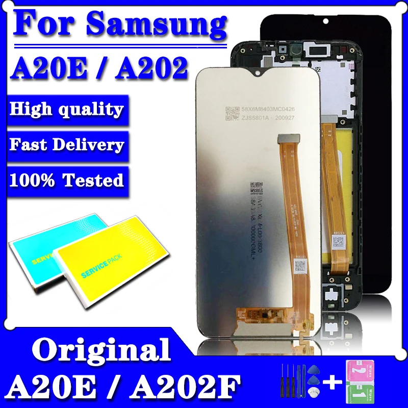 

100%Original LCD Screen For Samsung A20e LCD A202 lcd display For Samsung A202 A202F A202DS LCD Screen Touch Digitizer Assembly