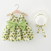 summer outfits toddler dresses newborn baby girl clothes cute flowers sleeveless cotton print princess beach dresssunhat bc004