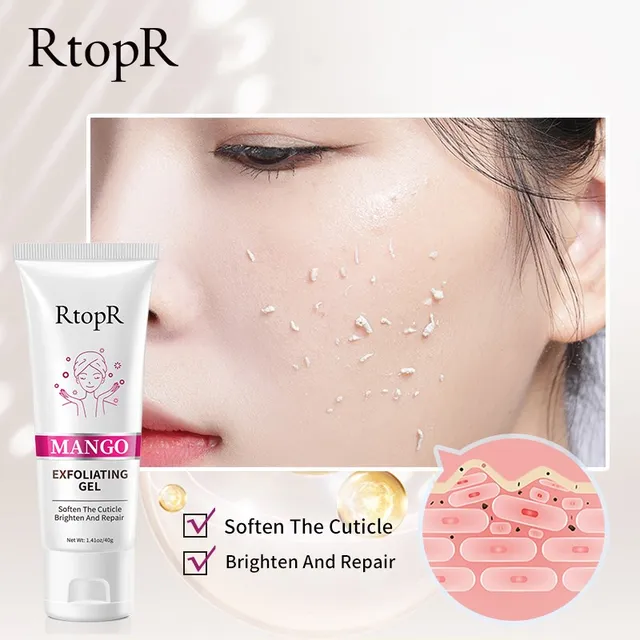 RtopR Facial Exfoliating Gel Cream Whitening Moisturizing Facial Scrub Clear Acne Blackhead Facial Scrub 6