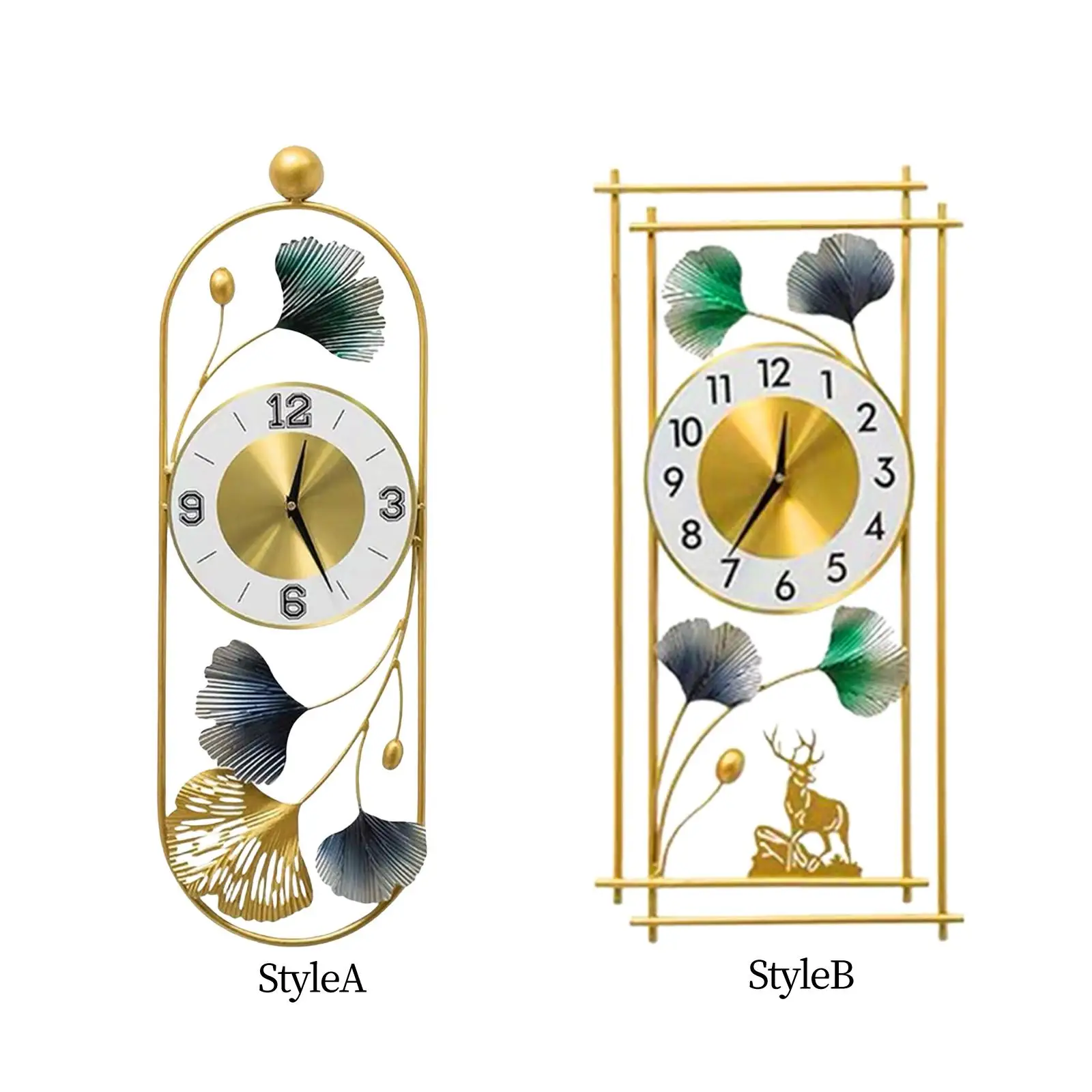 

Настенные часы без тикания, подвесные украшения в виде листьев, декоративное украшение для крыльца, для офиса, дома, ванной комнаты