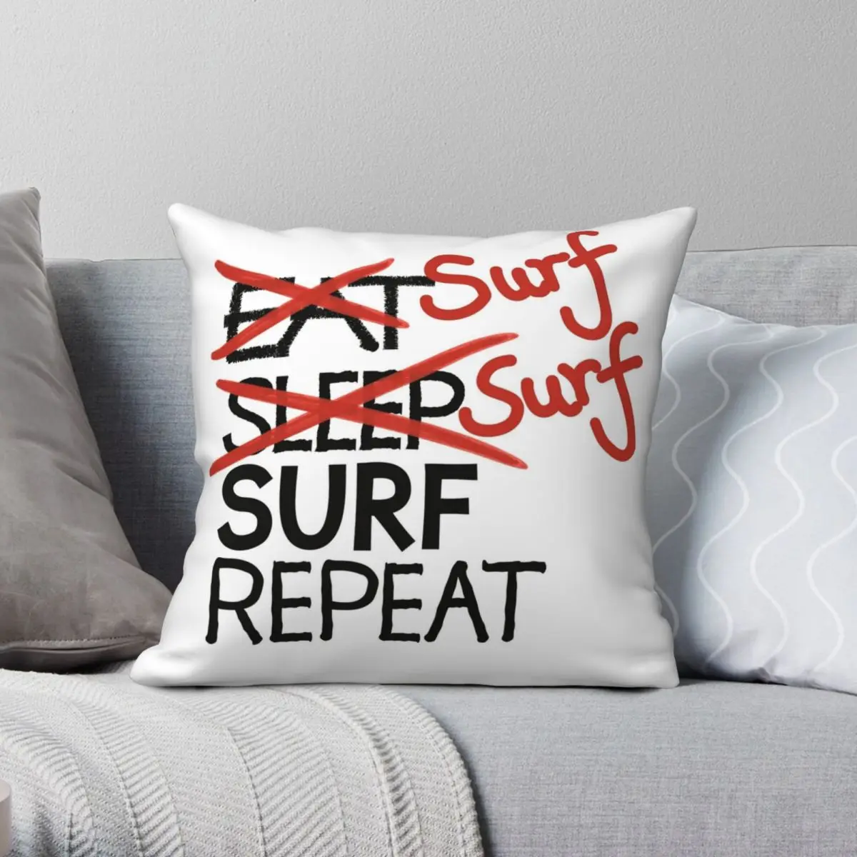 

Наволочка для серфинга с повторяющимся рисунком из полиэстера и льна