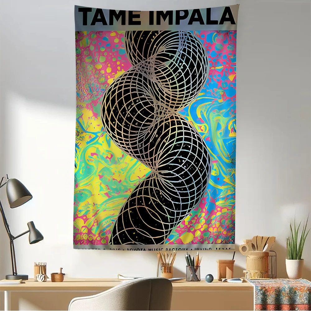Tame Impala психоделический аниме гобелен искусство научная фантастика комната