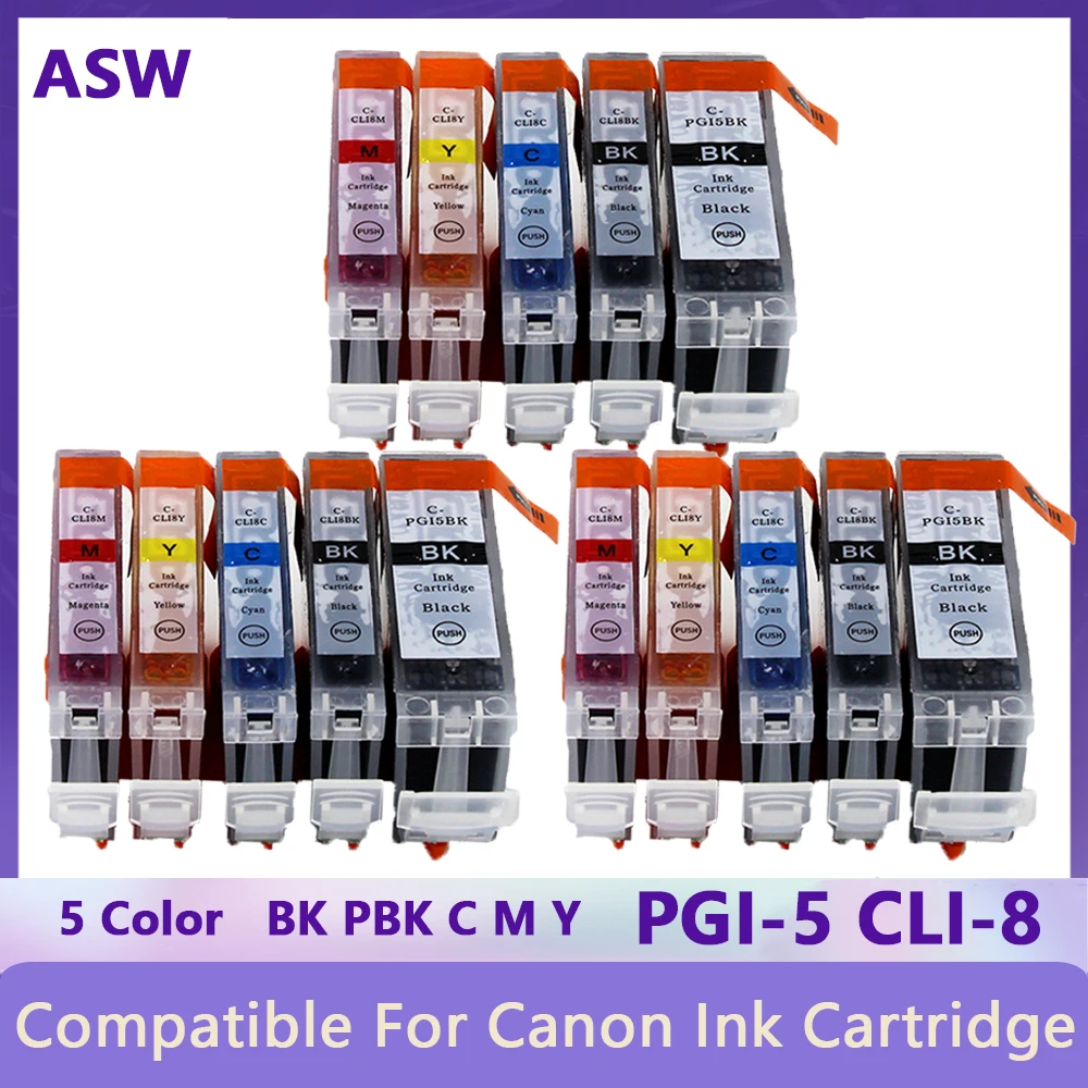 

Compatible Ink Cartridges PGI-5 CLI-8 PGI5 CLI8 for Canon PIXMA iP4200 iP4300 iP4500 MP500 iP5200 MP530 MP600 MP610 MP800