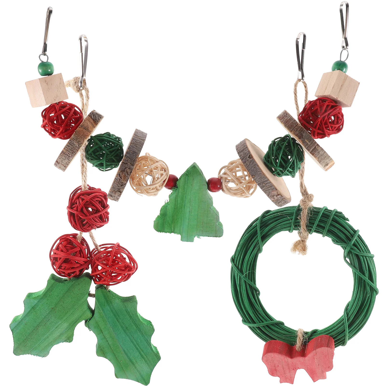 

3 Pcs Small Parrot Chewing Toy Bird Swing Train Toys Balance Parakeet Foraging Hanging Wooden Parrots Cage
