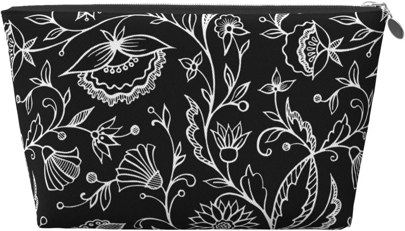 Abstract Florals Makeup Bag Women Travel Size Toiletries Leather Waterproof Toiletry Essentials for Shampoo Conditio