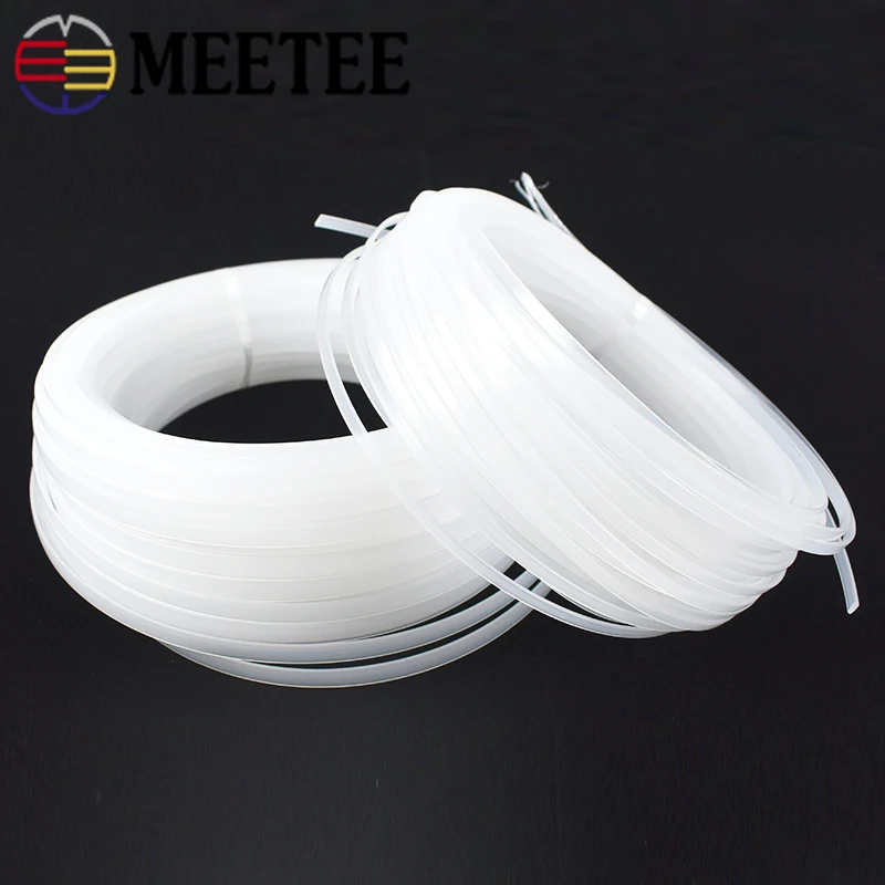 10Meters Meetee 4-12mm Clear Plastic Corset Ribbon Webbing Boning Bra Side Tape Wedding Dress Support Sewing Cloth DIY Accessory
