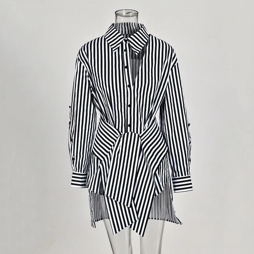 Женская рубашка в Вертикальную Полоску SuperAen осень 2024 новая дизайнерская