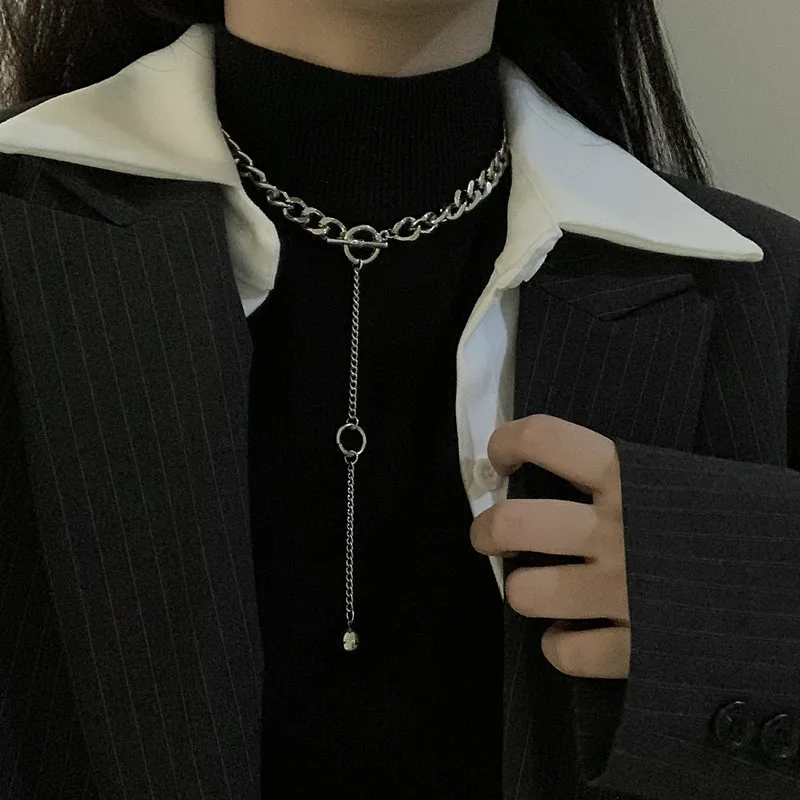 Женское колье-чокер в стиле хип-хоп массивная цепь готическом массивное ожерелье