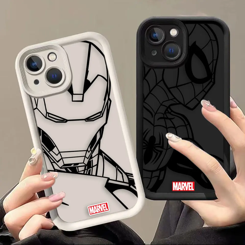 Чехол с принтом Железного Человека-паука Marvel Line Comics для Realme C30 C33 C35 C53 C55 C63 C65 C67 4G 12 11