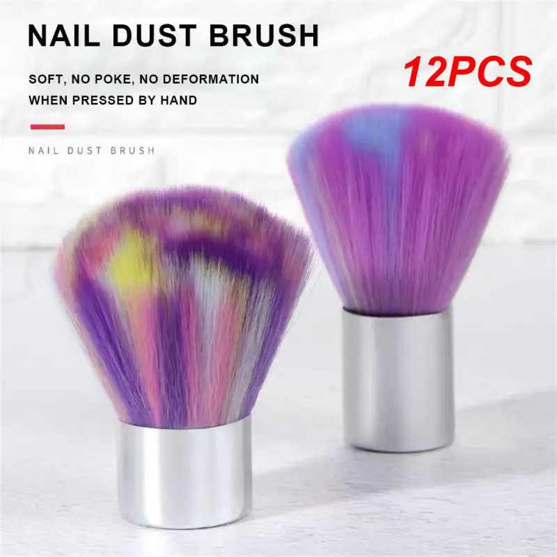 

12PCS Nail Cleaning Brush Colorful Mushroom Cleaner for UV Gel Dust Clean Portable Tool Remover Manicure Makeup Brushes