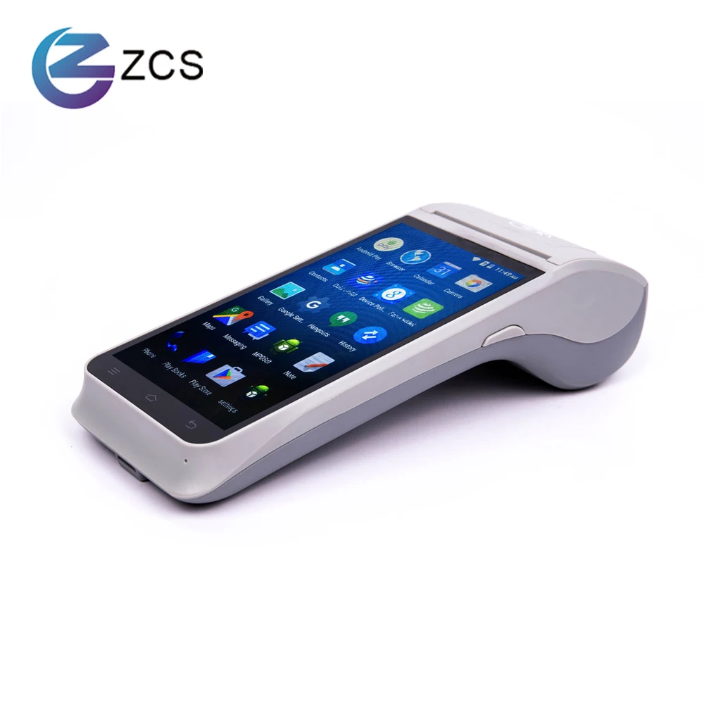 

Портативное биометрическое устройство ZCS Z91, 4G GPS NFC терминал POS с принтером