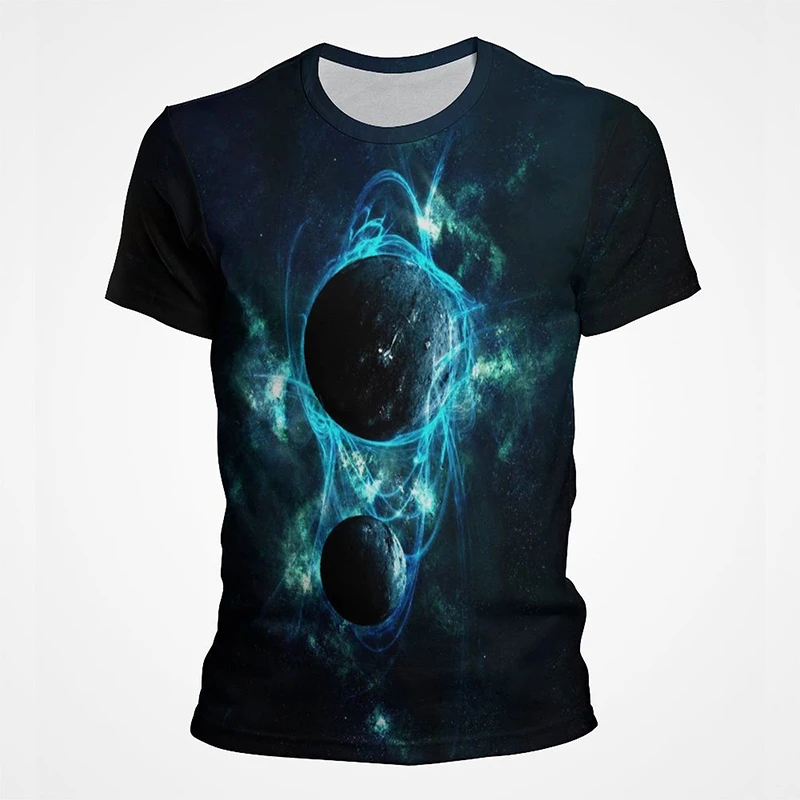 

Space Universe Starry Sky Galaxy Milky Way Earth Graphic 3D Print T Shirt For Men Summer Boy Kids Cool Harajuku Fashion T-shirts