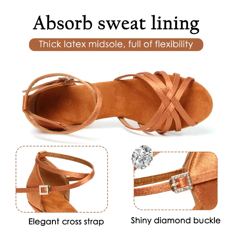 Женские туфли для танцев профессиональные атласные из искусственной кожи на