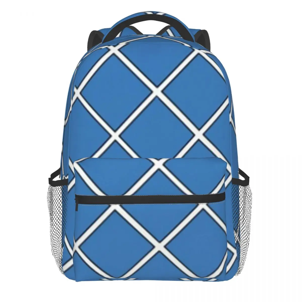 

Guido Mista Blue Plaid Backpack Jojos Bizzare Adventures Student Polyester Hiking Backpacks Large Funny School Bags Rucksack