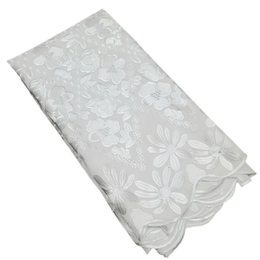 

5 Yards Pure White African Swiss Voile Lace Fabric Embroidery Lace Trim High Quality 100% Cotton Fabric For Wedding Party Sewing