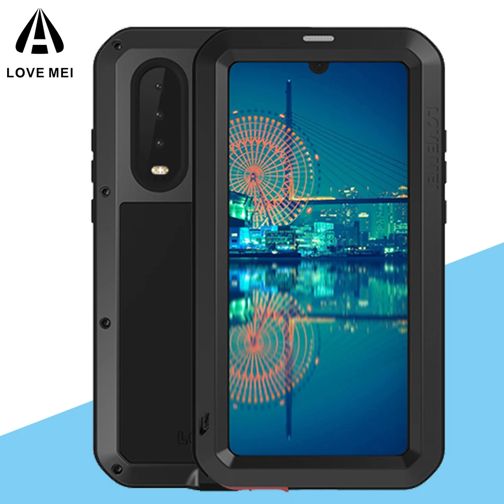 

For Huawei P20 P30 P40 P50 Pro Lite Case LOVE MEI Shock Dirt Proof Water Resistant Metal Armor Cover Phone Case for Mate 30 40