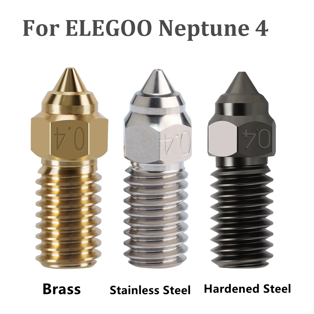 

1/2pcs 0.4mm Clone CHT Nozzle For ELEGOO Neptune 4 3D Printer Part Brass Hardened Steel Stainless Steel Nozzle For Neptune 4 Pro