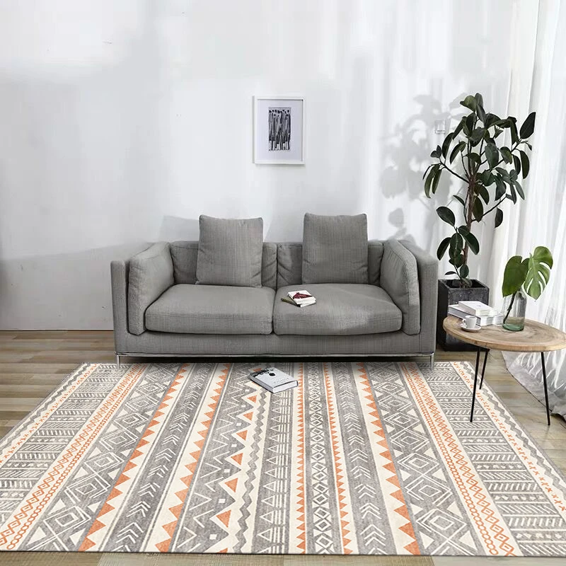 

American Retro Printed Carpet Living Room Home Sofa Coffee Table Blanket Ins Homestay Bedroom Carpet Full Custom Non-Slip