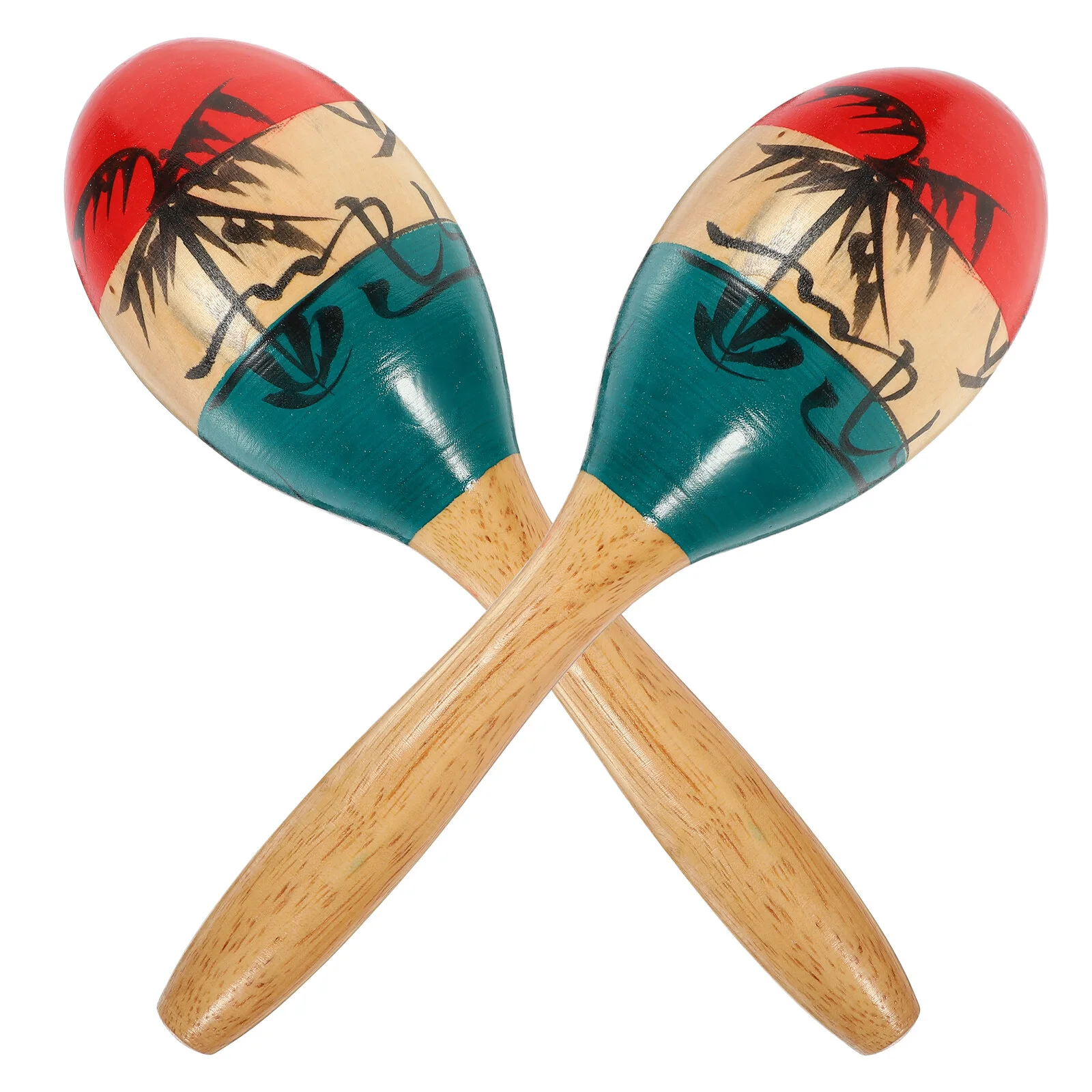 

Mara Kids Instrument Toy Educational Cartoon Wooden Maracas Plaything Children Musical Toys Infants