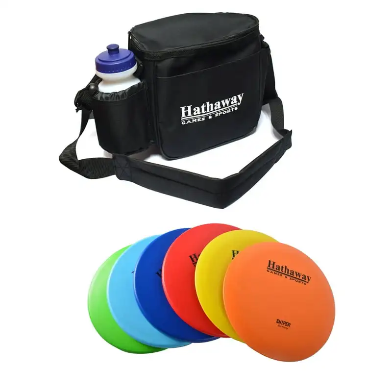 

Golf Mid-Range Discs, Starter Set with 6 Discs. Three Drivers, Two Mid-Range and One Approach and Putter with Included Case 165