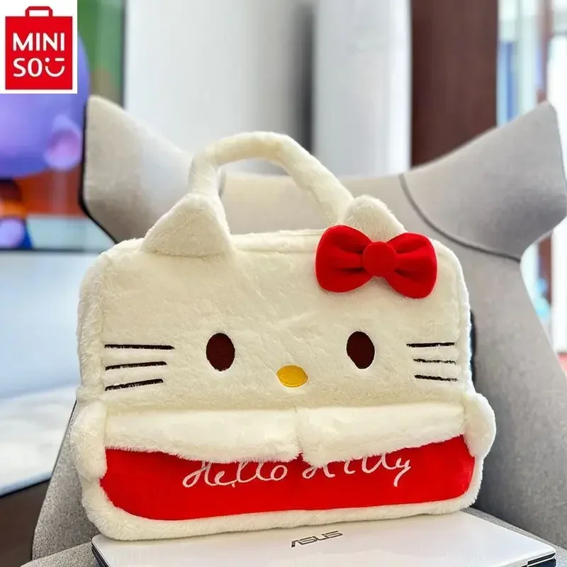MINISO 2024 высококачественная плюшевая сумка для ноутбука студенческий мультфильм