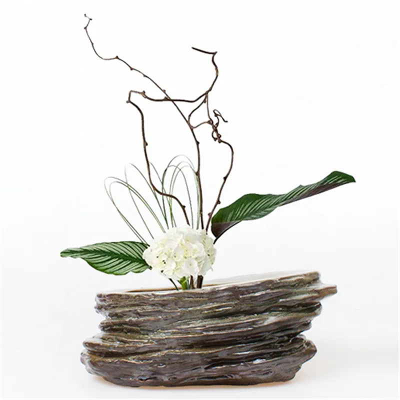 

Керамическая посуда ручной работы, вымытый гидропонный горшок для растений, цветов в японском стиле ретро, Настольная Ваза, бачок чаша, чайные чашки, контейнеры для мытья