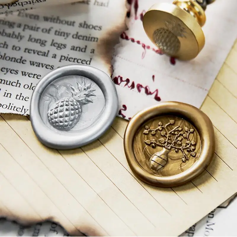 Wax Seal Stamps Box Kit Wedding Invitation Decorative Sealling wax Sellos Dipping Pot Set Stamping Plates Melt Craft Supplies images - 6