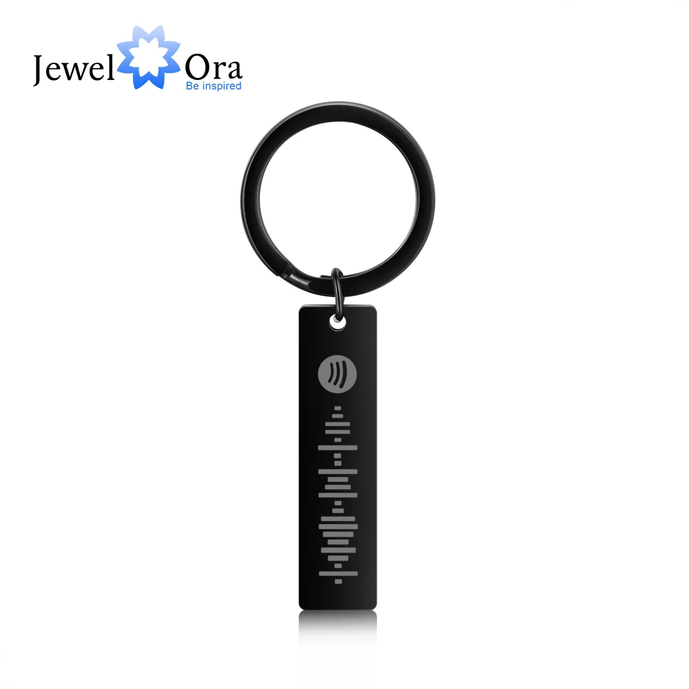 

Jewelora Personalized Engraved Spotify Code Keychains Customized Favorite Song Name Singer Music Lover Keyring for Women Men