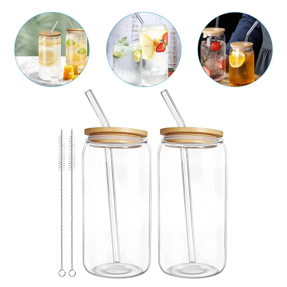 

2 Sets Clear Glass Cup Lemon Cup Tea Cup for Restaurant