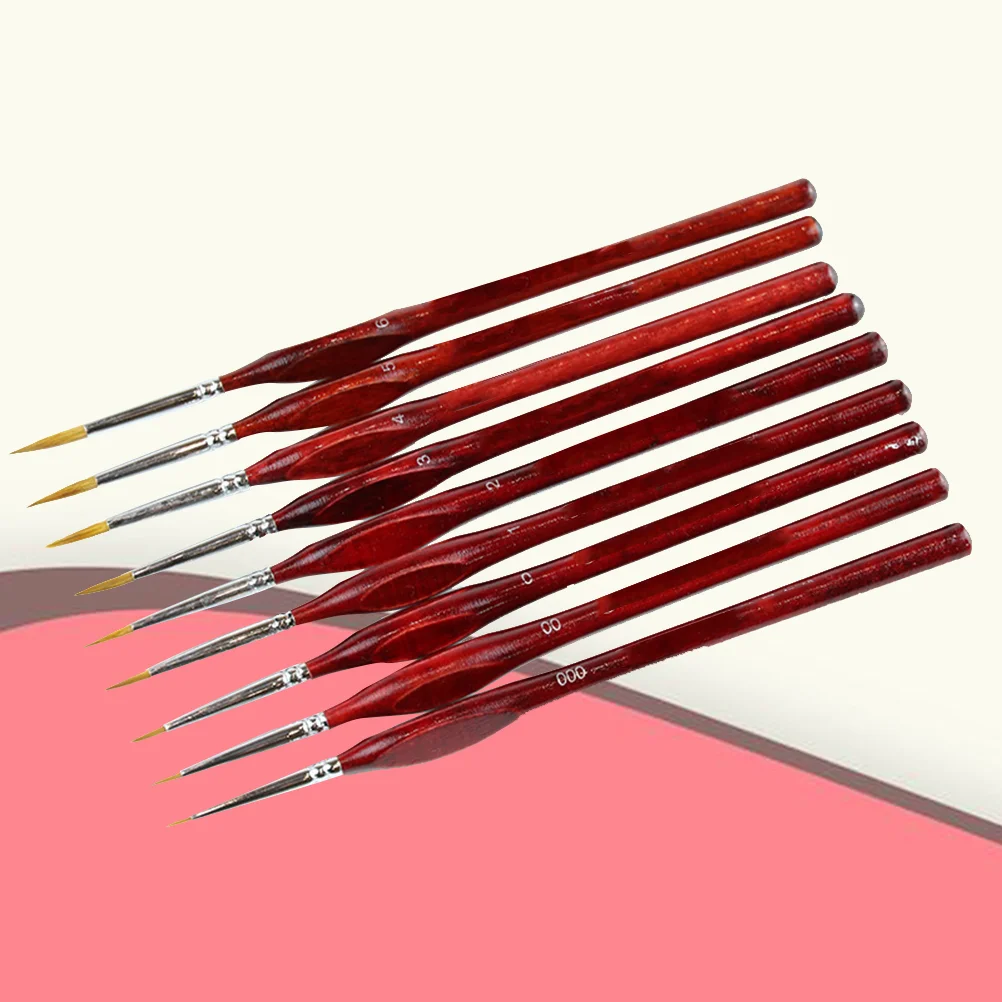 

Brushesbrush Painting Set Miniature Detail Acrylicnylon Liners Fine Pen Line Hook Detailing Drawing Oil Hair Wolf Body Tip Thin