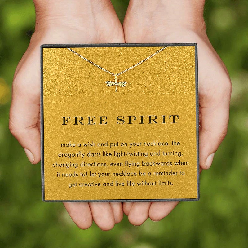 Ожерелье с кулоном в виде крыльев летающей стрекозы без насекомых Подарочная