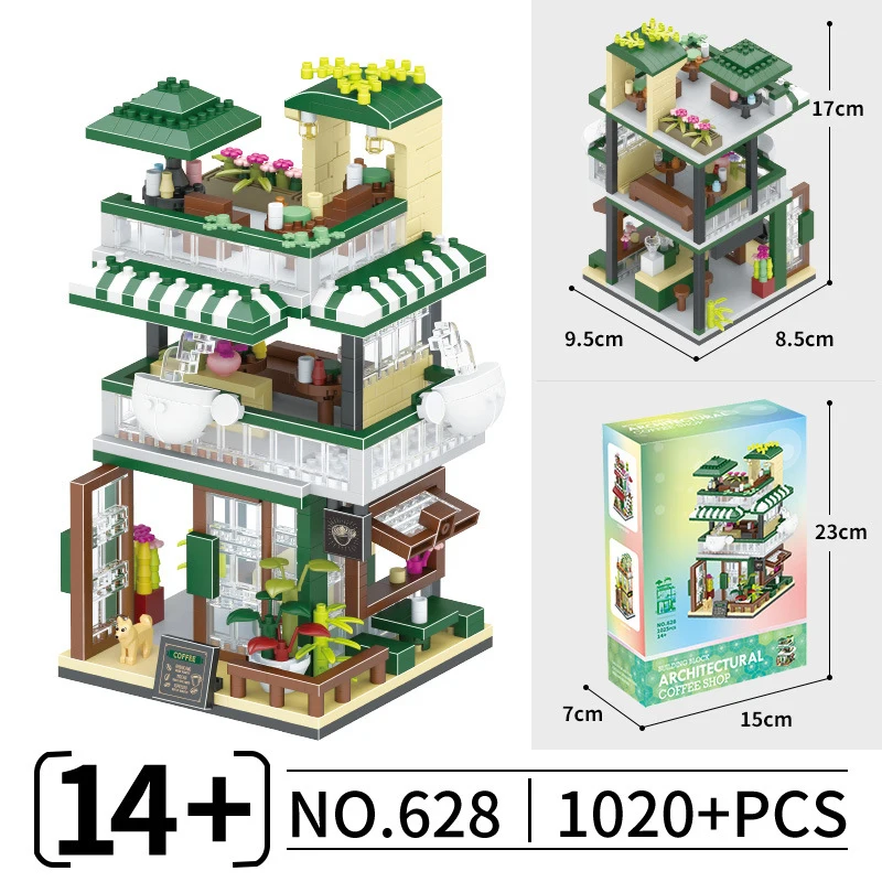 Домик на дереве Moc, строительные блоки, игрушки для детей, девочек от 6 до 10 лет, цветочный магазин, moc, вид на улицу, строительные блоки, кирпич для взрослых (art.: 3920cd4523be3) - 3920cd4523be3