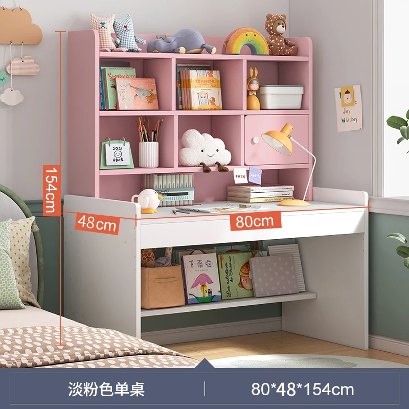 

Desk bookshelf bookcase integrated primary school students writing simple home girl bedroom computer and chai