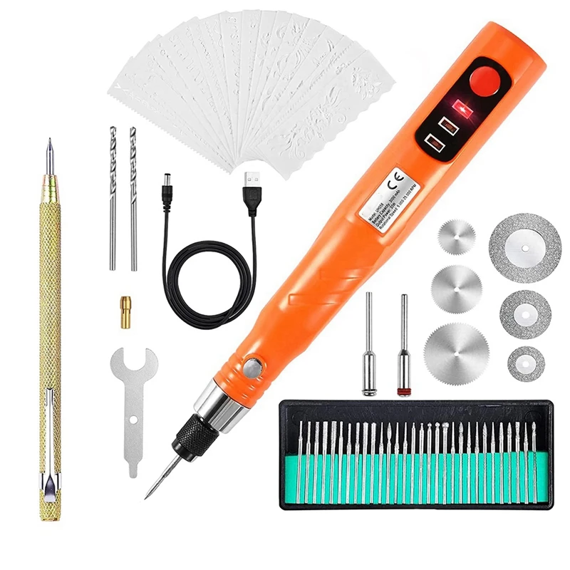 

Cordless USB Rechargable Engraving Tool Kit,Electric Engraver Etching Pen Rotary Tool For Jewelry Glass Wood Stone Metal