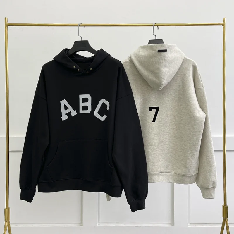 

Essentials Season NEW 7 ABC Print Hoodies Best Quality 1:1 Sweatshirts Men And Women High Street Hip Hop Sweatshirt