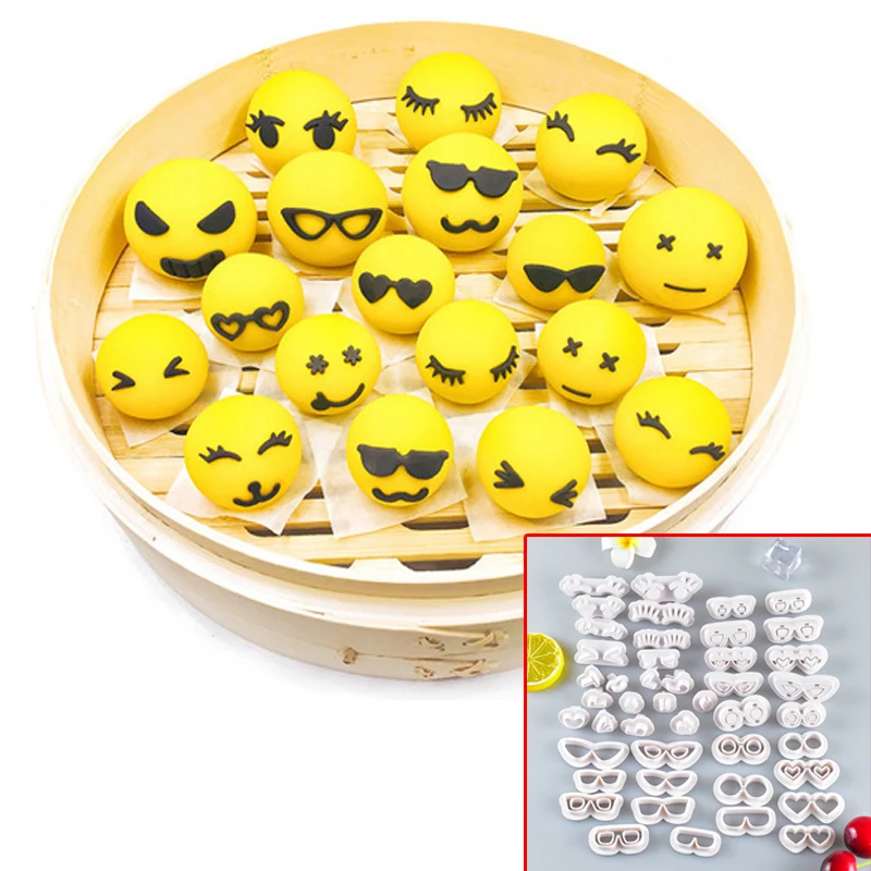 

New DIY Eyelash Glasses Expression Biscuit Mold Cake Sugar Turning Baking Tools Pasta Children Auxiliary Food Steamed Bread Mold