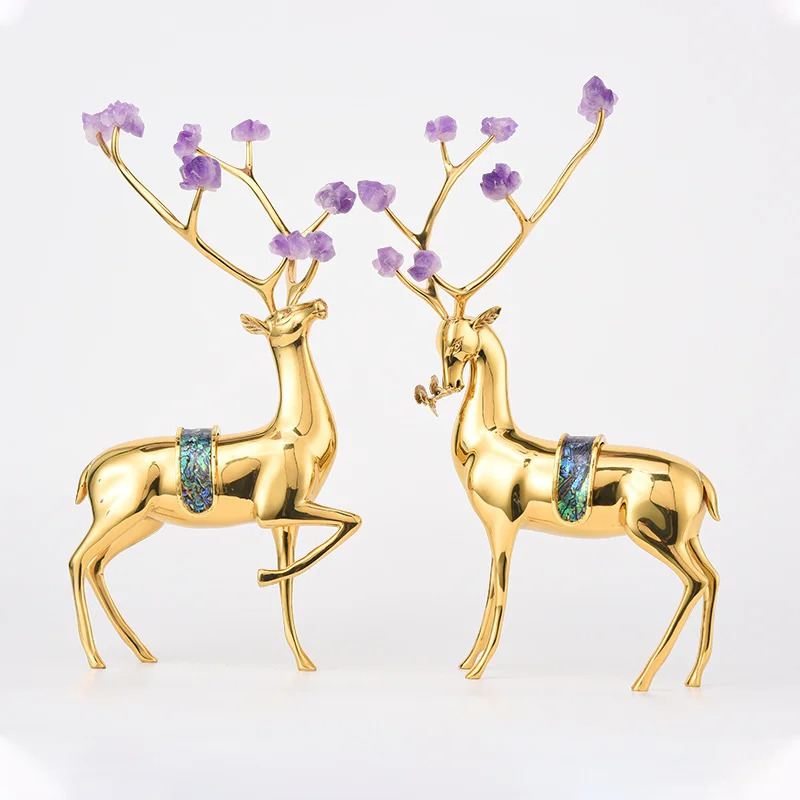 Латунные украшения в виде оленя легкие роскошные элитные поделки для
